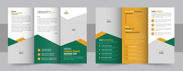 Services Entretien Des Pelouses Triple Brochure Modèle Jardinage Aménagement Paysager — Image vectorielle