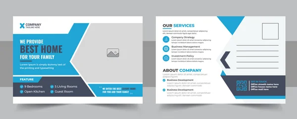 Gayrimenkul posta kartı şablonu. Şirket gayrimenkul şablonu tasarımı, Modern ve Zarif Ev Satışı Şablonu. Gayrimenkul ve Mülkiyet Kartpostal Şablonunu Sat