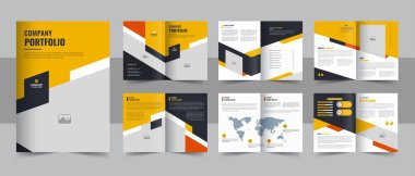 Kurumsal iş tanıtım broşürü kapağı, Modern şirket profil broşürü tasarım düzeni. Şirket profili broşür tasarımı, çoklu iş broşürü tasarımı, şablon tasarımı