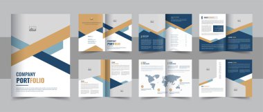 Kurumsal iş tanıtım broşürü kapağı, Modern şirket profil broşürü tasarım düzeni. Şirket profili broşür tasarımı, çoklu iş broşürü tasarımı, şablon tasarımı