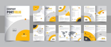 Kurumsal iş tanıtım broşürü kapağı, Modern şirket profil broşürü tasarım düzeni. Şirket profili broşür tasarımı, çoklu iş broşürü tasarımı, şablon tasarımı