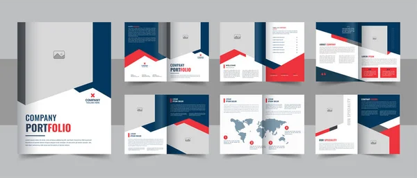 Corporate Business Presentatie Gids Brochure Template Met Omslag Modern Bedrijfsprofiel Stockvector