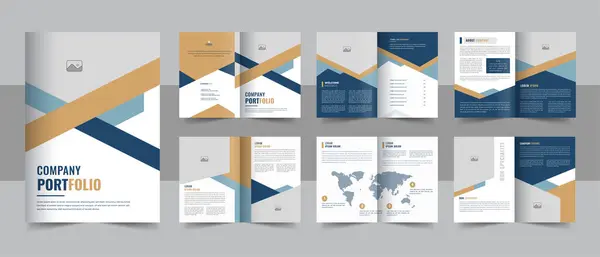 Corporate Business Presentatie Gids Brochure Template Met Omslag Modern Bedrijfsprofiel Stockillustratie