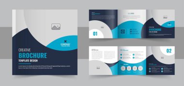 Modern business square trifold broşür tasarımı, el ilanı, poster şablonu tasarımı, yaratıcı kare üç katlı broşür tasarım şablonu