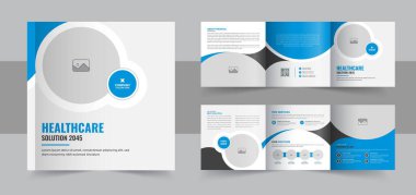 Sağlık ve Tıp Kliniği Kare Broşür Şablonu, Tıbbi, Sağlık Hizmetleri Kare Broşürü Üç katlı Broşür