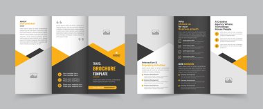 Travel trifold brochure or travel and tourism tri fold brochure design template. Trifold brochure design, Business trifold brochure, Corporate trifold brochure, travel trifold brochure template. clipart