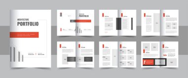 Architecture portfolio template or interior portfolio template design, architecture and interior brochure design portfolio layout. Architecture portfolio or portfolio template design