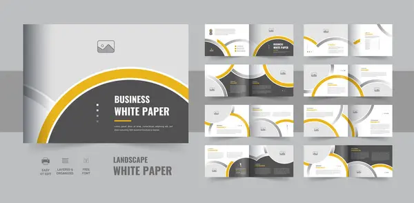 stock vector Modern business white paper template, Company white Paper brochure or Landscape business brochure design. Landscape white paper and whitepaper design