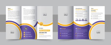 Üç katlı okul broşürü. 2 sayfa 3, okul profili. Yaratıcı şekilli iş, okul giriş broşürü. Çocuklar okula geri dönüyor. Üç katlı broşür girişi.