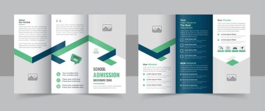 Çocuklar okula geri dönecek üç katlı broşür tasarımı, üç katlı okul broşürü veya üç katlı kurumsal okul broşürü olacak. Üç katlı broşür, yaratıcı şekil işi, okul giriş broşürü.
