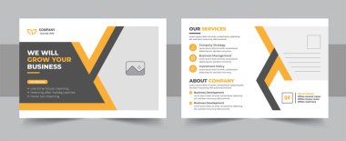 Temizlik servisi posta kartı şablonu tasarım paketi ya da Profesyonel temizlik hizmetleri eddm kartpostal şablon dizayn seti. Temizleme servisi kartpostal tasarım şablonu vektör düzeni