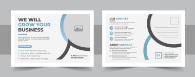 Temizlik servisi posta kartı şablonu tasarım paketi ya da Profesyonel temizlik hizmetleri eddm kartpostal şablon dizayn seti. Temizleme servisi kartpostal tasarım şablonu vektör düzeni