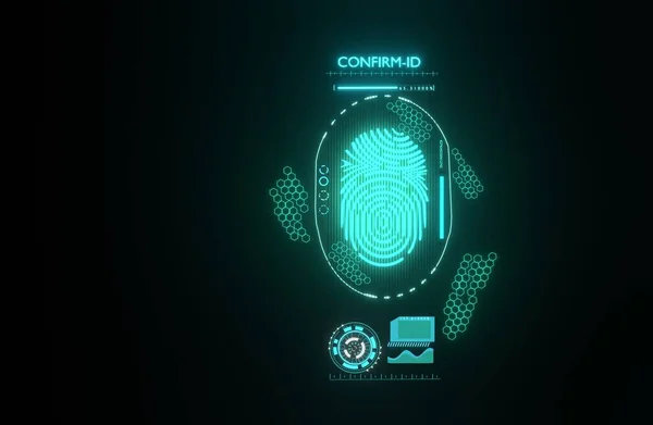 Digitalização Impressões Digitais Fornece Acesso Segurança Com Identificação Biométrica — Fotografia de Stock
