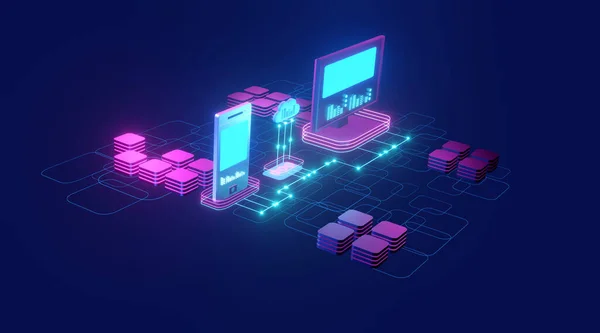 3D görüntüleme bilgisayar aygıtları teknoloji internet kavramı