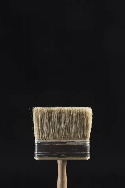 Ein Malerpinsel Unteren Bildrand Der Sich Vor Einem Absolut Schwarzen — Stockfoto