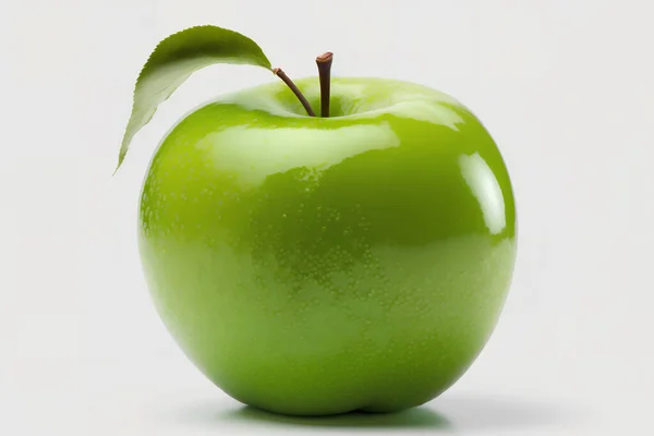 Zielone Jabłko Izolowane Białym Tle — Zdjęcie stockowe