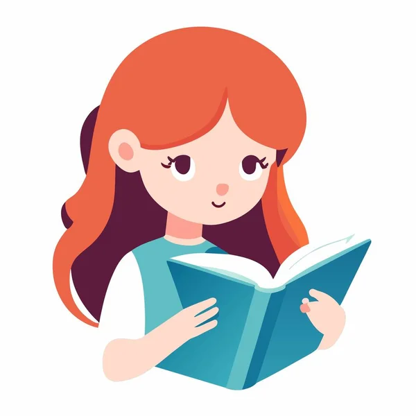 Κορίτσι Που Διαβάζει Ένα Βιβλίο — Διανυσματικό Αρχείο