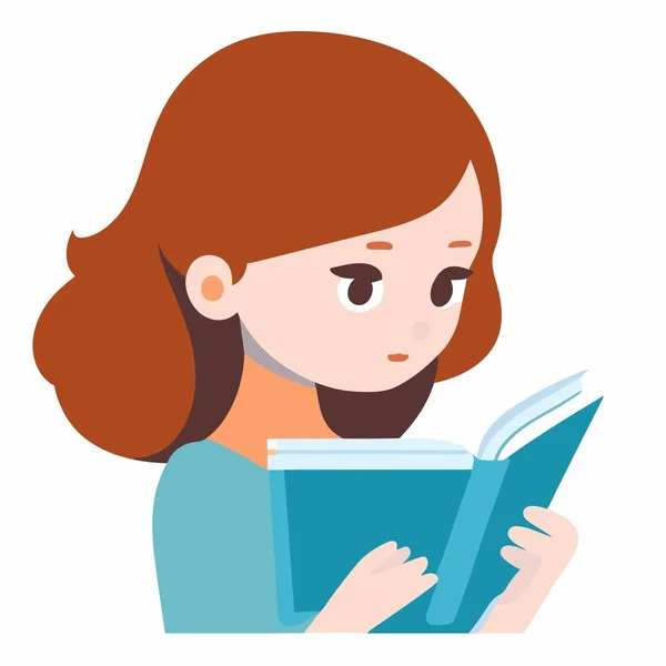 Κορίτσι Που Διαβάζει Ένα Βιβλίο — Διανυσματικό Αρχείο