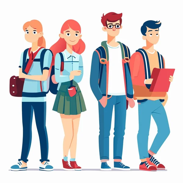 Group Young People Casual — Stock Vector