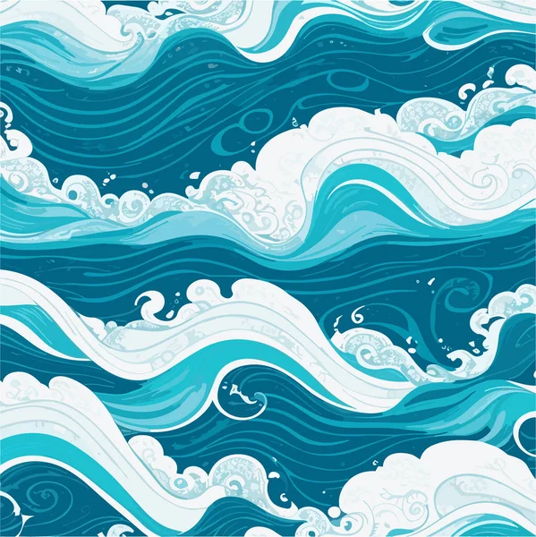 Océano Transparente Onda Agua Copiar Espacio Para Texto Azul Aislado — Vector de stock