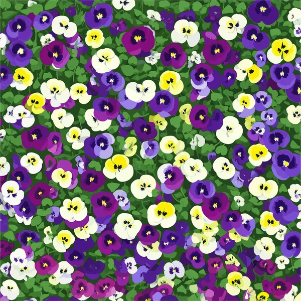 Suluboya Mor Çiçekler Kusursuz Desen Tasarımı — Stok Vektör