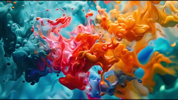 Color Paint Drops Water Abstract Color Mix Drop Ink Color — 图库视频影像