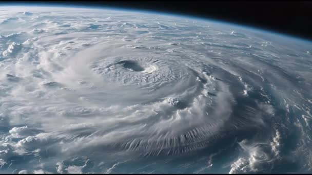 Hurricane Space Satellite View Super Typhoon Ocean — стоковое видео