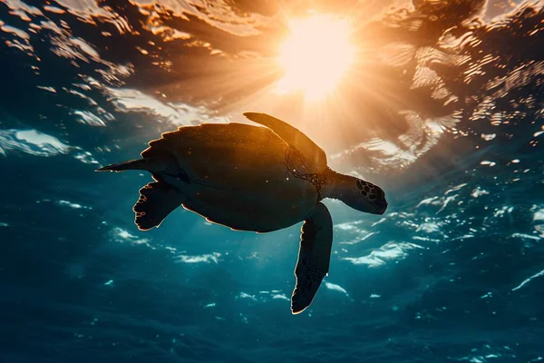 turtle underwater in ocean, animal wildlife fauna
