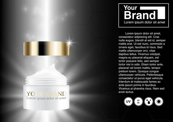 Kozmetikai Reklám Koncepció Mockup Illusztráció Eps10 Vektor Használat Bannerhez Weboldalhoz — Stock Vector
