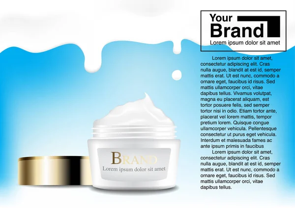 Cosmetic Cream Milk Drop Concept — Stock Vector