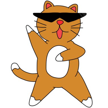 Komik turuncu kedi dansı
