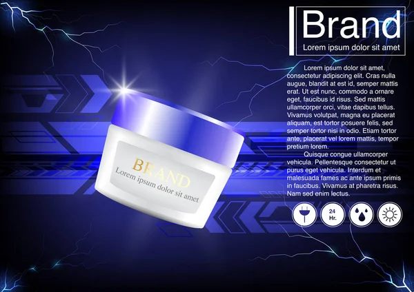 Cosmetische Reclame Technologie Concept Luxe Crème Mockup Illustratie Eps10 Vector — Stockvector
