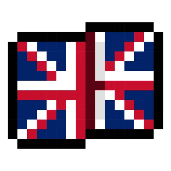 Юнион Джек Национальный Флаг Великобритании Северной Ирландии Векторный Пиксельный Рисунок — стоковый вектор