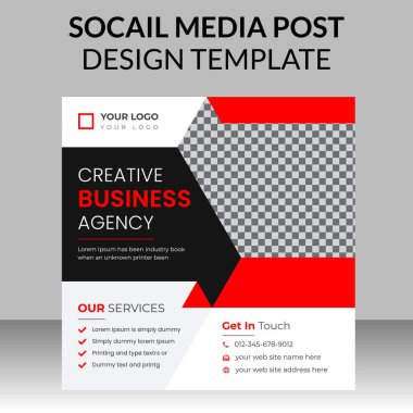 kurumsal sosyal medya tasarımı ve dijital pazarlama ajansı altın geometrik şekillere ve yaratıcı profesyonel çekiciliğe sahip asgari soyut şablona sahip