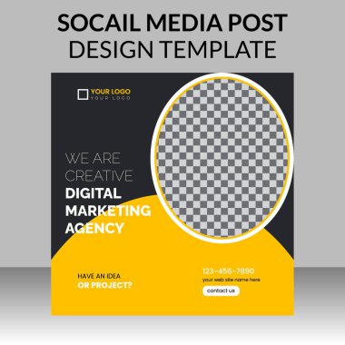 Sosyal medya paylaşımları ve internet reklamları için çevrimiçi moda satışı için flaş satışları ve sosyal medya paylaşım şablonu ile renkli Instagram iletisi.