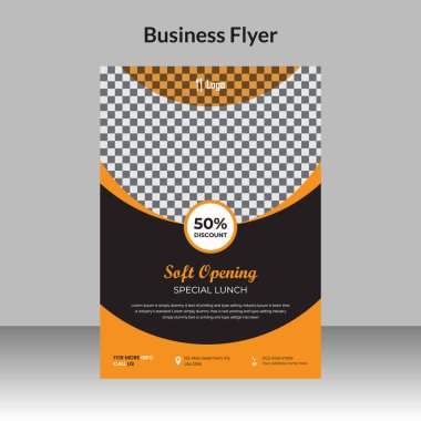 Fast food, pizza, hamburger vs. için restoran broşürü tasarımı.