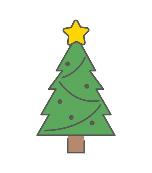 Arbre Noël Minimaliste Avec Icône Étoile Concept Illustration Vectorielle — Image vectorielle