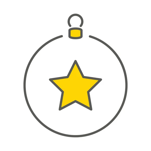 Χριστουγεννιάτικο Παιχνίδι Δέντρο Αστέρι Γραμμή Εικονίδιο Νέο Έτος Γραμμή Εικονογράφηση — Διανυσματικό Αρχείο