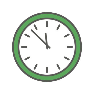 Yeni Yıl Saati minimalist simgesi. Vektör illüstrasyon kavramı