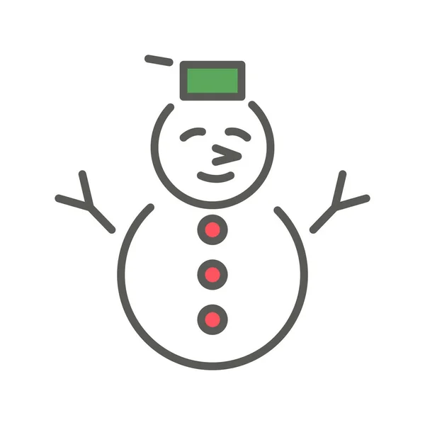 Χαριτωμένος Χιονάνθρωπος Λευκό Απομονωμένο Φόντο Έννοια Διανυσματικής Απεικόνισης — Διανυσματικό Αρχείο