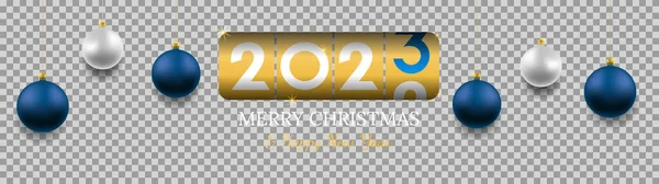 Ano Novo 2023 Contador Feliz Natal Feliz Ano Novo Vetor — Vetor de Stock