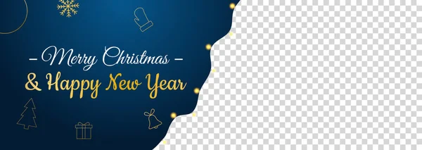 Χριστούγεννα Φόντο Νέο Έτος Χρυσή Εικόνα Διαφανές Backgound Ρεαλιστική Γιρλάντα — Διανυσματικό Αρχείο