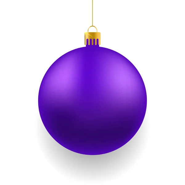 Μωβ Χριστούγεννα Ρεαλιστική Μπάλα Λευκό Φόντο Χριστούγεννα Γυάλινη Μπάλα Λευκό — Διανυσματικό Αρχείο