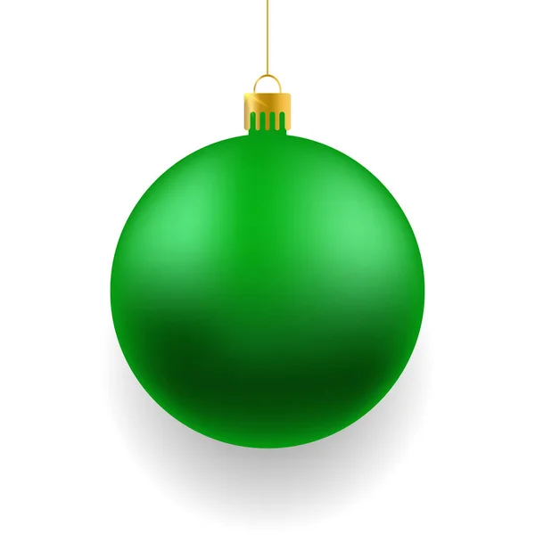 Boule Réaliste Noël Verte Sur Fond Blanc Boule Verre Noël — Image vectorielle