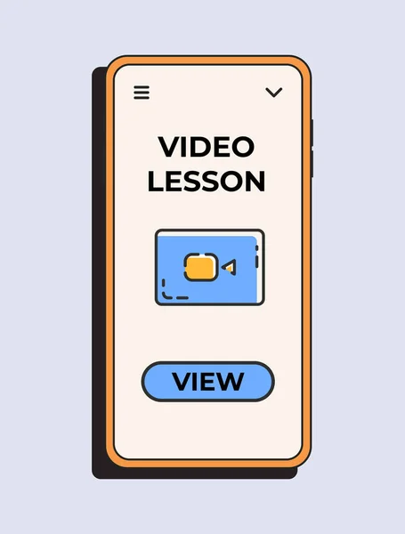 Aplikace Pro Výuku Videa Line Školní Koncept Digitální Vzdělání Koncept — Stockový vektor