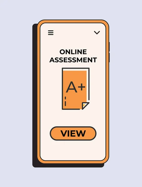 Online Schulbewertung Schule Handy Online Bildungskonzept Konzept Zur Vektorillustration — Stockvektor