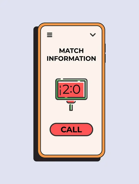 Application Notification Match Football Foot Dans Ton Téléphone Concept Illustration — Image vectorielle
