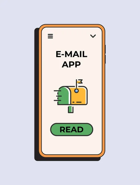 Post Service App Het Verzenden Ontvangen Van Mail Concept Kennisgeving — Stockvector