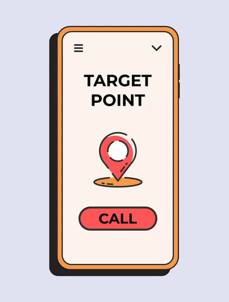 Application Point Cible Application Navigation Pour Mobile Illustration Vectorielle — Image vectorielle