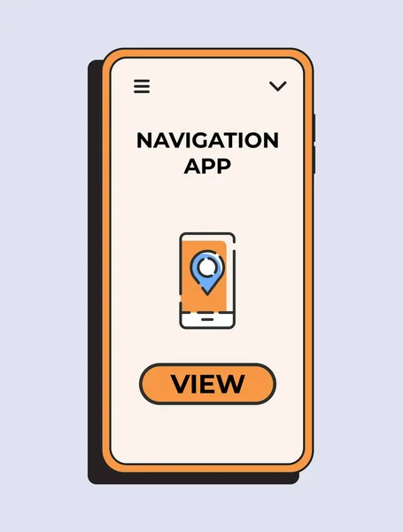 Navigations App App Zur Verkehrsüberwachung Reiseantrag Konzept Zur Vektorillustration — Stockvektor